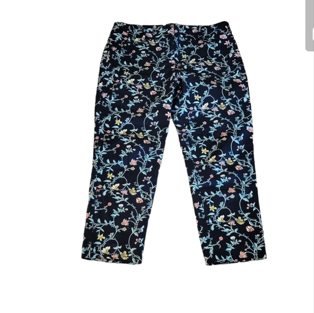 Ann Taylor Loft Marisa Ankle Pant Size 8 Floral Vine Pattern